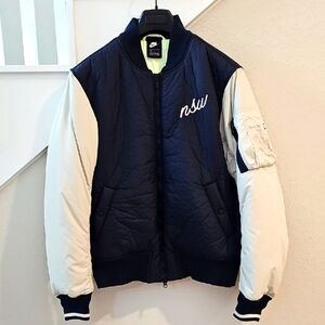 Nike Men's NSW Bomber Jacket, Size L, Obsidian/light bone/Navy blue, NWOT
